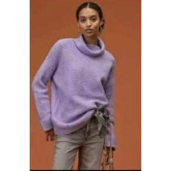 Pilcro Anthropologie Cowl Neck Oversized Knit Pink Sweater sz small - Picture 7 of 7